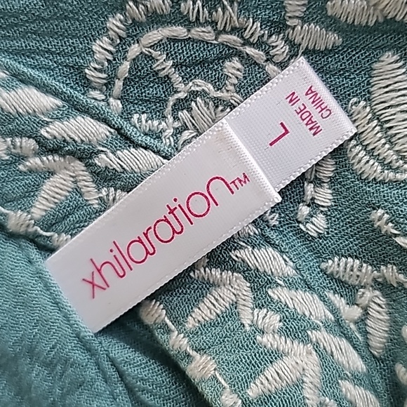 🟡XHILARATION Cold-Shoulder Tunic (Teal, L) - Picture 10 of 11